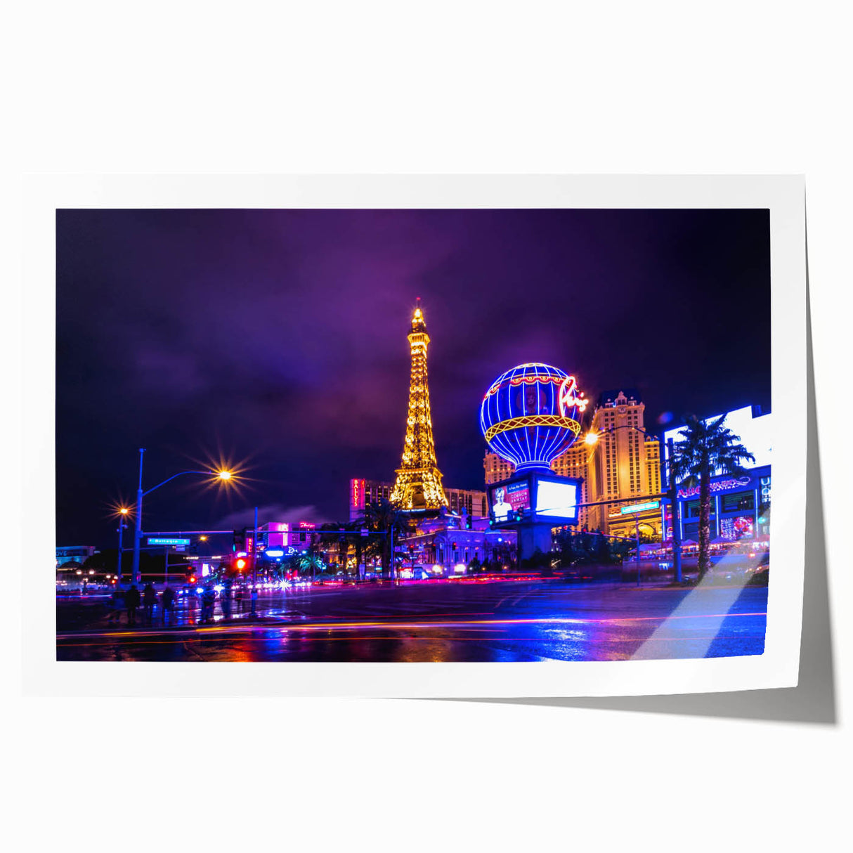 Extra large rolled print of Las Vegas scenery in muted earth tones, ideal for art wall dining room.