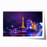 Extra large rolled print of Las Vegas scenery in muted earth tones, ideal for art wall dining room.