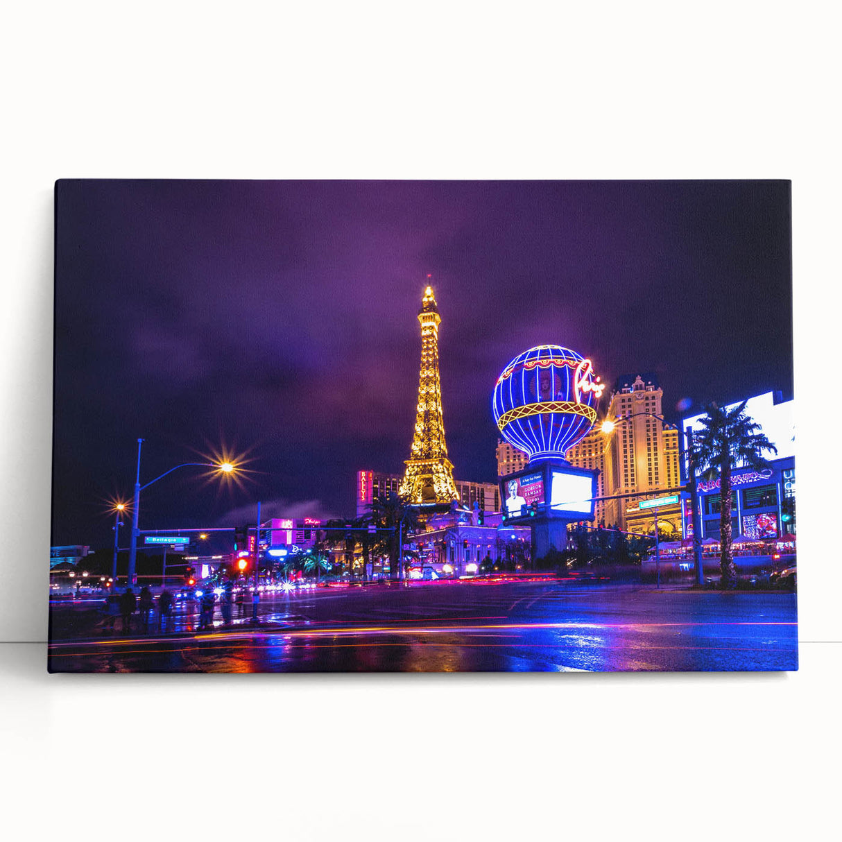 Black and white stretched canvas of Las Vegas skyline, ideal for kitchen wall art or bedroom ambiance.