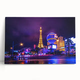 Black and white stretched canvas of Las Vegas skyline, ideal for kitchen wall art or bedroom ambiance.