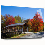 Large abstract wall art of New Hampshire scenery in muted earth tones, printed on acrylic glass.