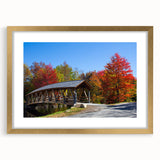 Extra large abstract art print featuring textured scenery of New Hampshire in muted earth tones, framed in gold.