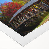 Art deco poster of New Hampshire scenery in pastel shades on rolled canvas, suitable for dining room wall art.