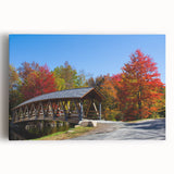 Black and white stretched canvas featuring a serene New Hampshire landscape, ideal for kitchen wall art.