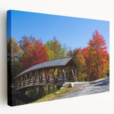 Scenic New Hampshire landscape on stretched canvas, featuring autumn hues, ideal for kitchen wall art.