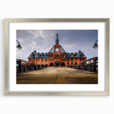 Textured art print of abstract New Jersey scenery in muted earth tones on a framed silver mat, ideal for bedroom wall decor.