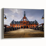 Framed canvas landscape painting depicting a vintage New Jersey scenery in colorful tones, ideal for living room decor.