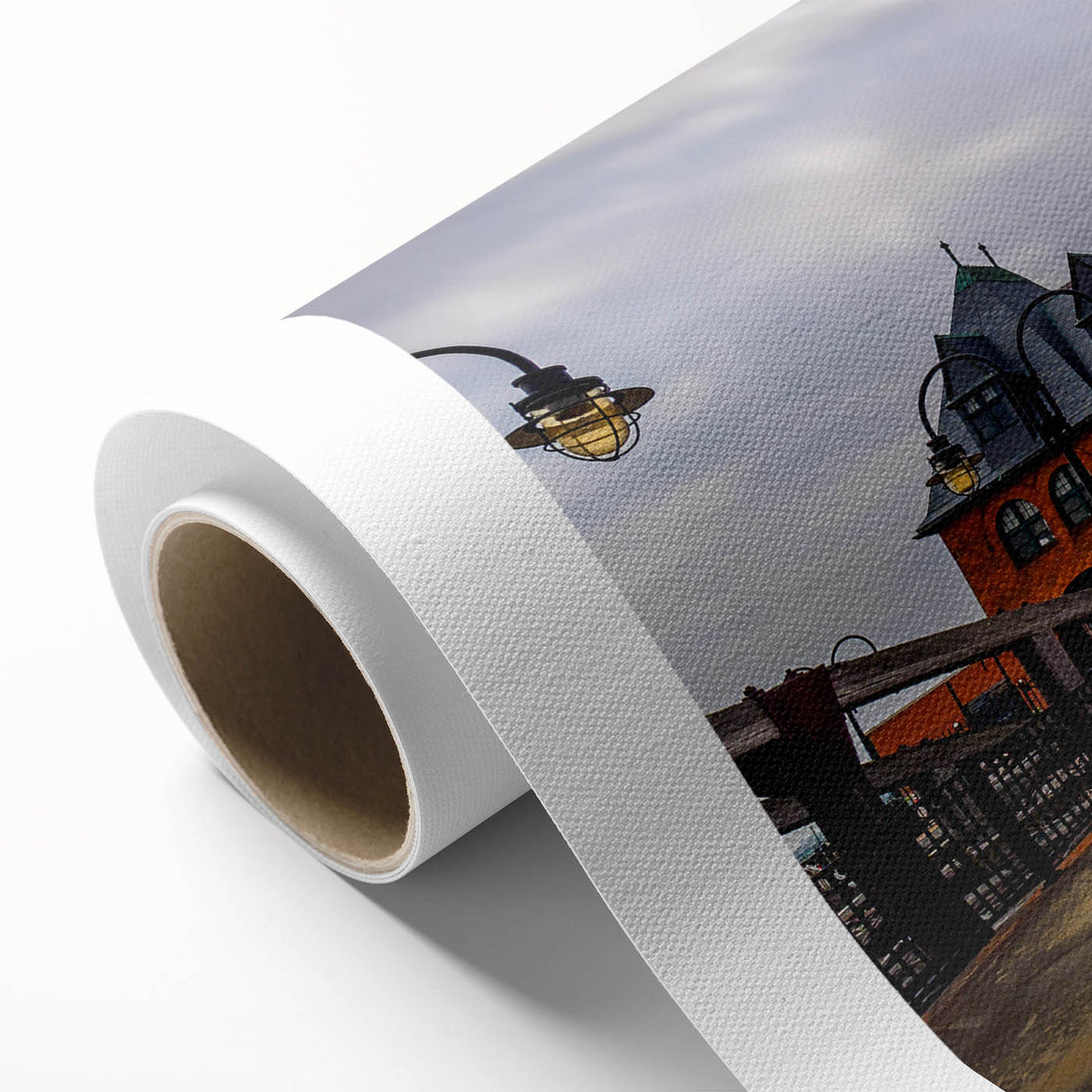 Art deco poster of New Jersey scenery in pastel shades on rolled canvas, ideal for nursery wall art.