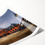 Extra large wall art featuring line art flowers in muted tones on rolled canvas, ideal for large living room decor.