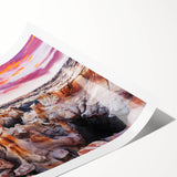 Extra large wall art featuring line art flowers in muted earth tones on a rolled print, suitable for large living room decor.