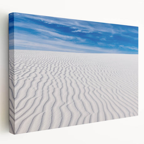 White Sands National Park landscape on stretched canvas, featuring soft pastel hues, ideal for kitchen wall art.