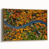 Framed canvas depicting a Blue Ridge landscape in muted blue tones, ideal for bedroom wall art.