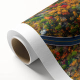 Art deco poster of Blue Ridge, North Carolina scenery in pastel shades on rolled canvas, ideal for nursery wall art.