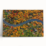 Black and white photograph of the Blue Ridge Mountains on a large stretched canvas.
