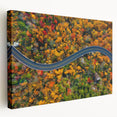 Blue Ridge Mountains landscape on stretched canvas, featuring soft blue and green tones, ideal for kitchen wall art.