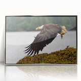 Mid-century modernist Charlotte skyline in muted gray, acrylic print framed in silver, suitable for modern art wall decor.