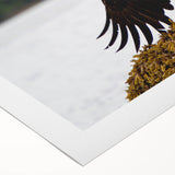 Art deco poster of Charlotte skyline in muted gold and blue tones on rolled canvas, suitable for dining room wall art.