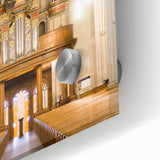 Large abstract wall art featuring Durham, North Carolina in mid-century modernist style on acrylic glass.