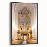 Black and white landscape art painting of Durham, North Carolina on framed canvas, suitable for bedroom wall decor.