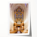 Extra large rolled print of Durham, North Carolina scenery with vibrant green florals, ideal for art wall dining room.