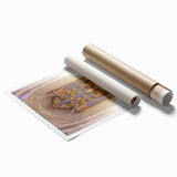 Large rolled canvas print featuring a muted color palette with delicate floral designs, ideal for classy bathroom wall art.