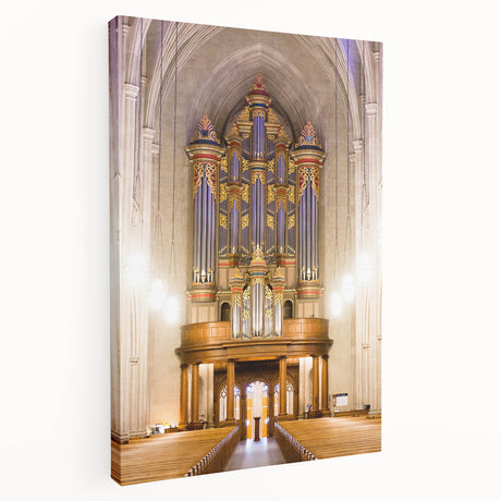 Large stretched canvas featuring the Durham, North Carolina skyline in muted gray and blue tones, ideal for kitchen wall art.