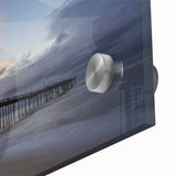 Large abstract wall art of Outer Banks, North Carolina in mid-century modernist style on acrylic glass.