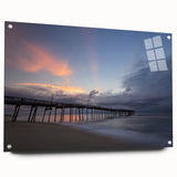 Acrylic print of the Outer Banks in muted blue and gray tones, suitable for bedroom or dining room decor.