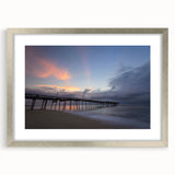 Textured abstract art print of Outer Banks, North Carolina in muted earth tones on a framed canvas.