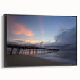 Black and white framed canvas of Outer Banks, NC landscape, ideal for bedroom wall art.