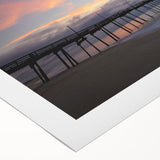 Art deco poster of Outer Banks, North Carolina, in pastel shades on rolled canvas, suitable for dining room wall art.