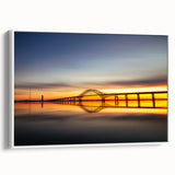 Vintage poster art of Long Island scenery on a white-framed canvas, featuring colorful art in extra large format.