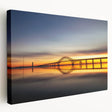 Side view of a stretched canvas depicting the Long Island, NY scenery in muted earth tones, ideal for kitchen wall art.
