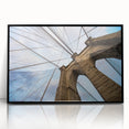 Large abstract wall art of Brooklyn Bridge in monochrome, framed acrylic, ideal for modern art wall decor.
