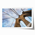 Rolled print of the Brooklyn Bridge in grayscale, ideal for art wall dining room.