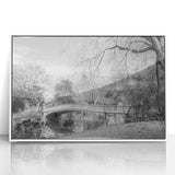 Acrylic print of Central Park with muted green and brown tones in an art deco style, suitable for modern nursery decor.