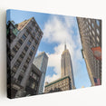 Empire State Building in monochrome, large stretched canvas, suited for kitchen wall art.