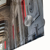 Large abstract wall art depicting New York City's Grand Central in muted gray tones on acrylic glass.