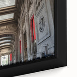 Extra large framed canvas of a textured, colorful depiction of NYC's Grand Central, ideal for living room decor.