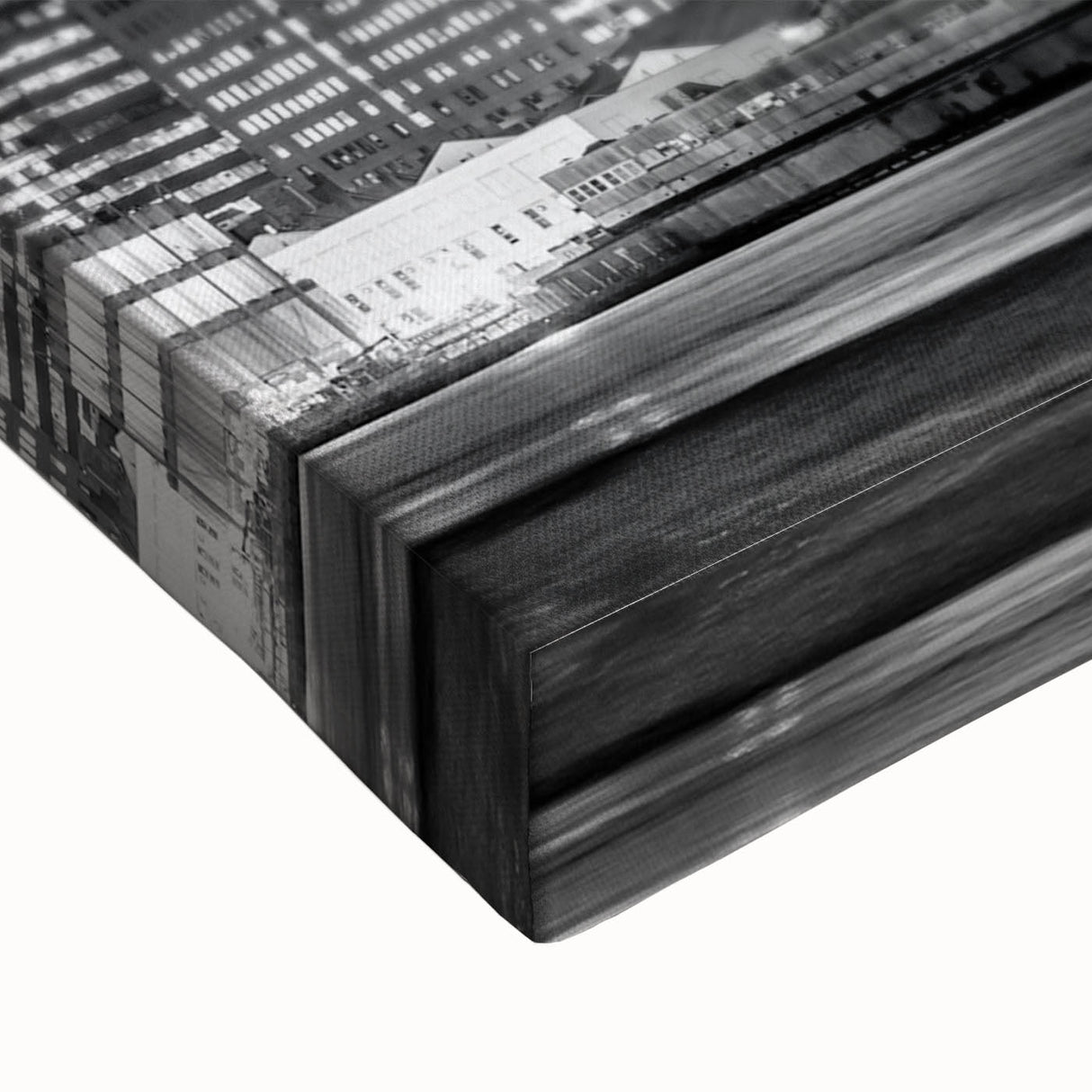 Black and white large art of Manhattan Bridge on stretched canvas, ideal for bedroom wall decor.