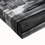 Black and white large art of Manhattan Bridge on stretched canvas, ideal for bedroom wall decor.