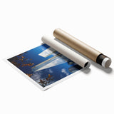 Extra large rolled print of New York City Trade Center in muted gray tones, ideal for classy bathroom wall art.