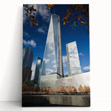 Black and white stretched canvas featuring the New York City skyline, ideal for kitchen wall art or bedroom decor.
