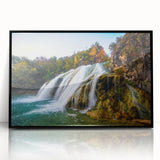 Large abstract wall art depicting Oklahoma scenery in black and white on a framed acrylic, ideal for modern art wall decor.