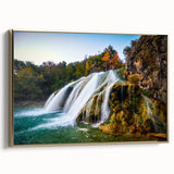 Framed canvas featuring a vintage-style Oklahoma landscape in black and gold tones, ideal for bedroom wall decor.