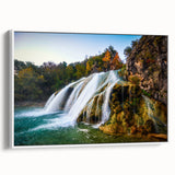 Vintage poster art of Oklahoma scenery on framed canvas, featuring colorful art in extra large size.