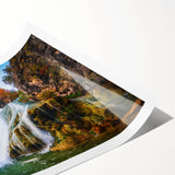 Extra large rolled print of line art flowers in black and white, ideal for large living room wall art.