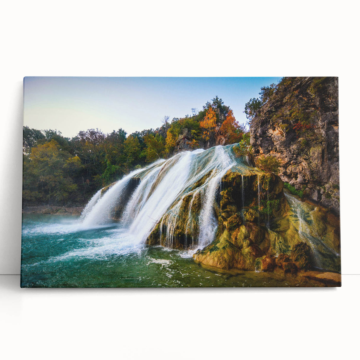 Black and white stretched canvas featuring a panoramic Oklahoma landscape, ideal for kitchen wall art or bedroom decor.