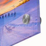 Large abstract wall art featuring a Pennsylvania landscape in muted earth tones on acrylic glass.