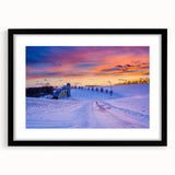 Extra large abstract art print depicting a colorful, textured Pennsylvania scenery on a black framed canvas.